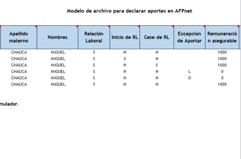 AFP Net declaración de aportes