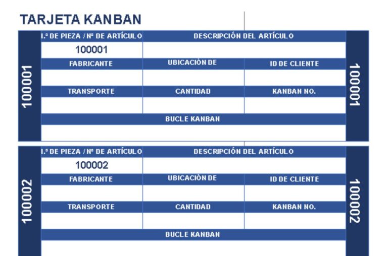 Tarjeta de Kanban