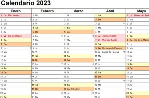calendario 2023 excel formato 1