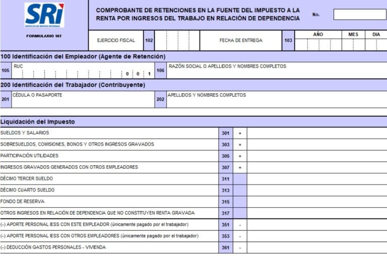 formulario 107 sri excel anexo rdep
