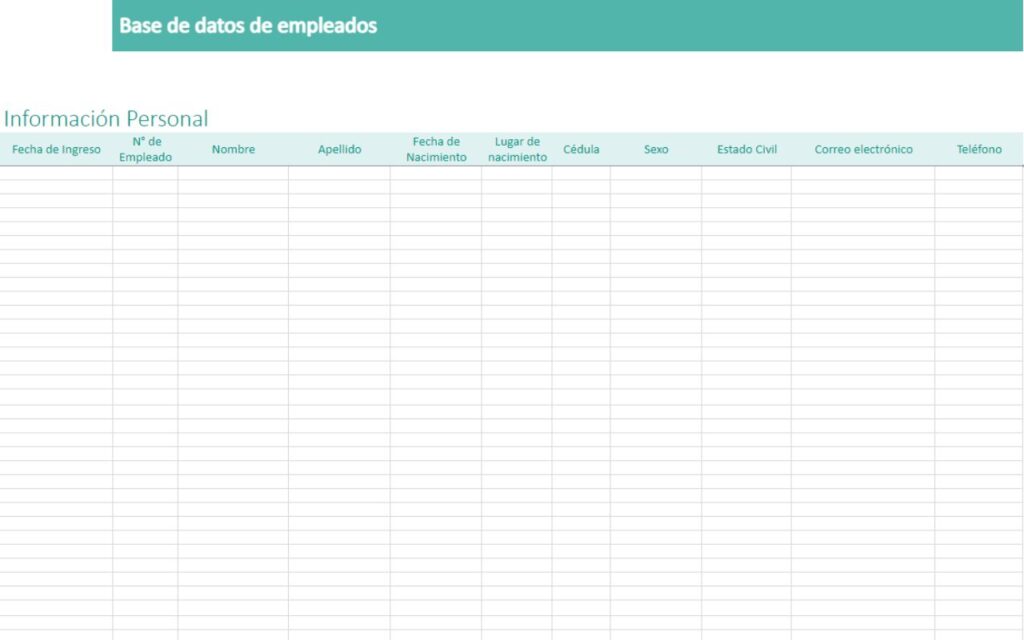 plantilla de excel base de datos para trabajadores
