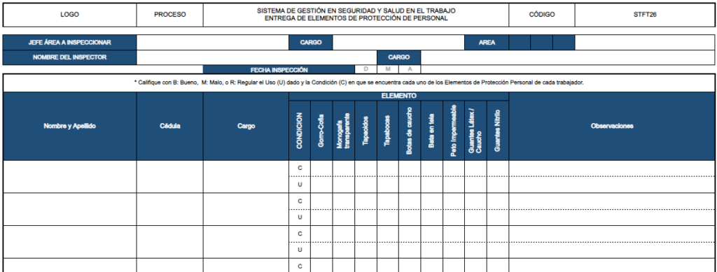 plantilla excel control epp hoja 2