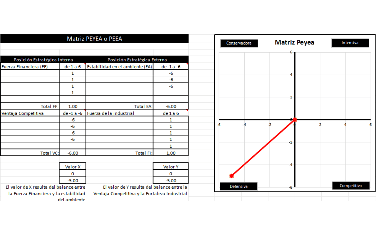 plantilla excel matriz PEYEA o PEEA