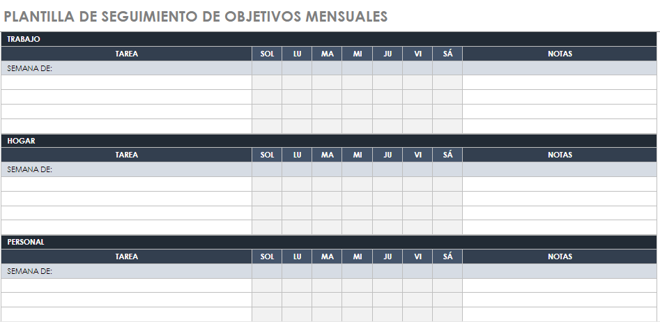 Plantilla Excel: Planificación de objetivos 2025 plantilla excel plan de objetivos mensuales