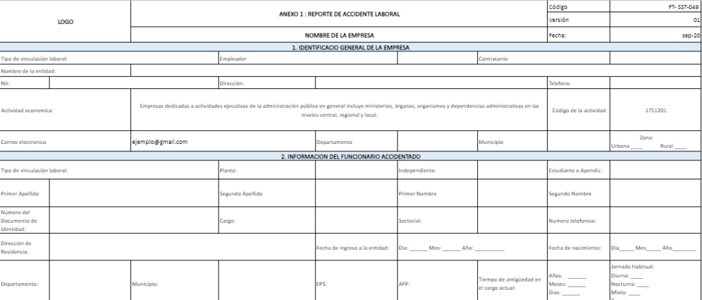 plantilla excel reporte de incidentes de trabajo 4