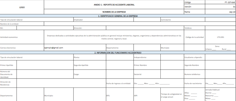 plantilla excel reporte de incidentes de trabajo 4