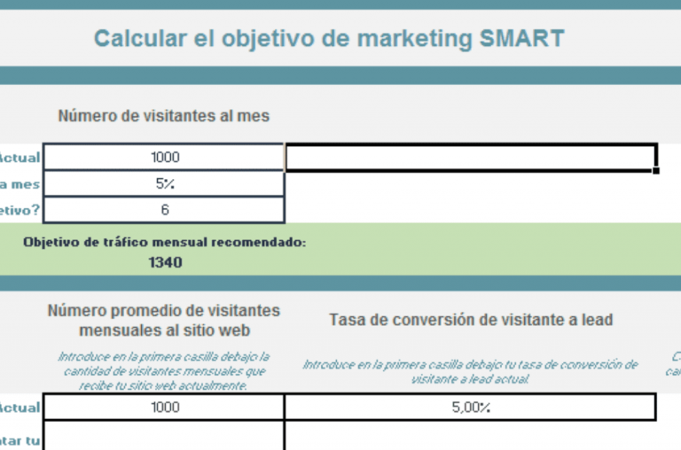 plantilla excel objetivos smart